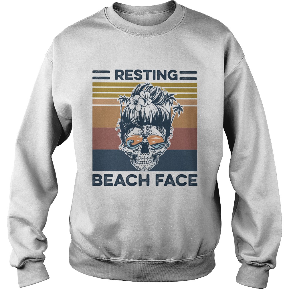 Resting beach face skull vintage retro Sweatshirt