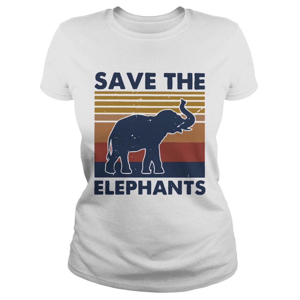 Save The Elephants Vintage Classic Ladies