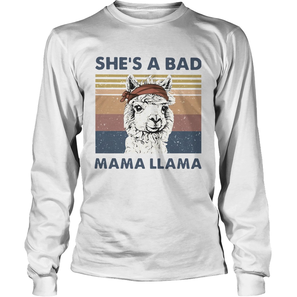 Shes A Bad Mama Llama Vintage Long Sleeve