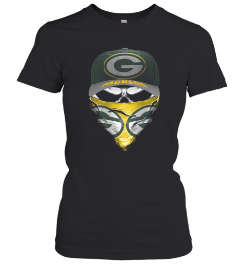 Skull Face Mask Green Bay Packers Logo T-Shirt Classic Women's T-shirt