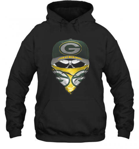 Skull Face Mask Green Bay Packers Logo T-Shirt Unisex Hoodie