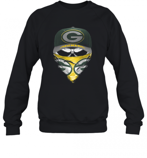 Skull Face Mask Green Bay Packers Logo T-Shirt Unisex Sweatshirt