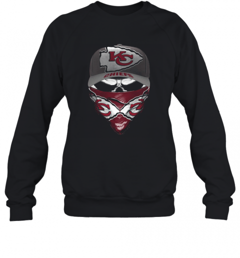 Skull Face Mask Kansas City Chiefs Logo T-Shirt Unisex Sweatshirt