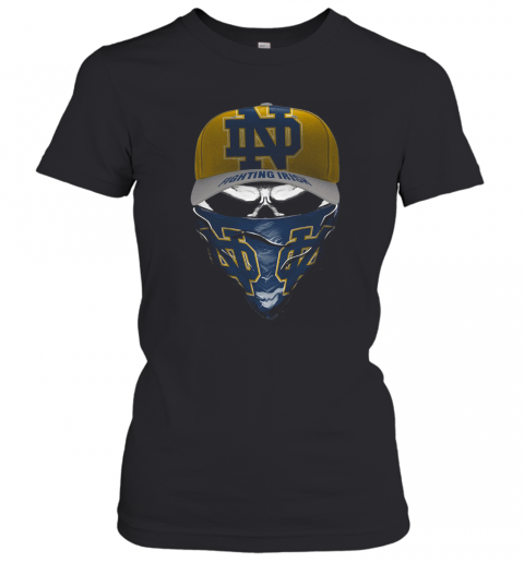 Skull Face Mask Notre Dame Fighting Irish Logo T-Shirt Classic Women's T-shirt