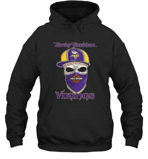 Skull Harley Davidson Minnesota Vikings Hat T-Shirt Unisex Hoodie