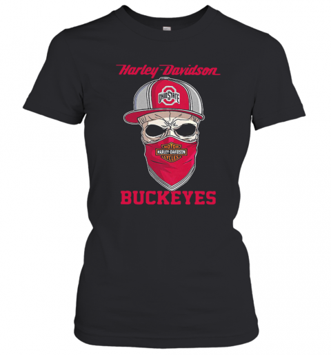 Skull Harley Davidson Ohio State Buckeyes Hat T-Shirt Classic Women's T-shirt