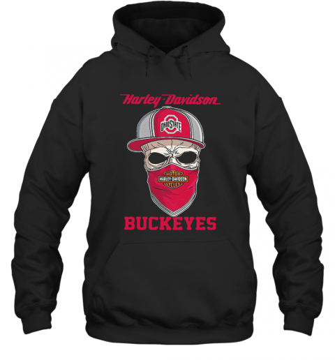 Skull Harley Davidson Ohio State Buckeyes Hat T-Shirt Unisex Hoodie