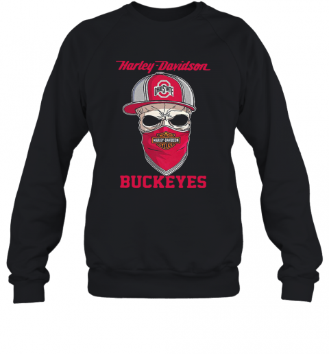 Skull Harley Davidson Ohio State Buckeyes Hat T-Shirt Unisex Sweatshirt