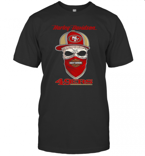 Skull Harley Davidson San Francisco 49Ers T-Shirt