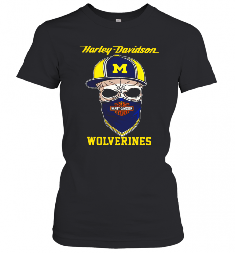 Skull Harley Davidson Wolverines Hat T-Shirt Classic Women's T-shirt