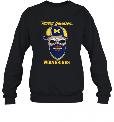 Skull Harley Davidson Wolverines Hat T-Shirt Unisex Sweatshirt