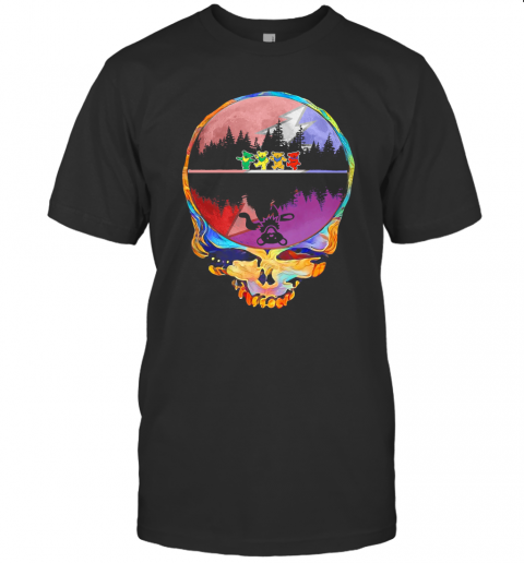 Skull Hippie Bear Water Reflection T-Shirt
