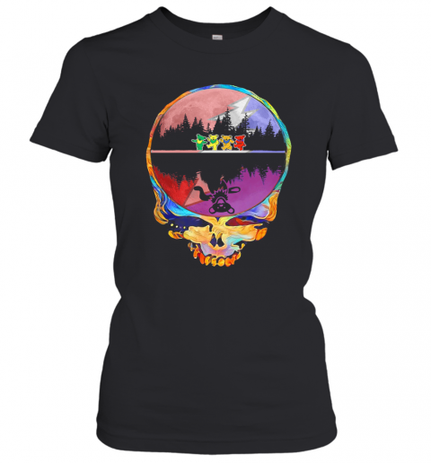 Skull Hippie Bear Water Reflection T-Shirt Classic Women's T-shirt