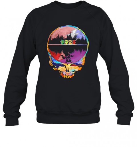 Skull Hippie Bear Water Reflection T-Shirt Unisex Sweatshirt