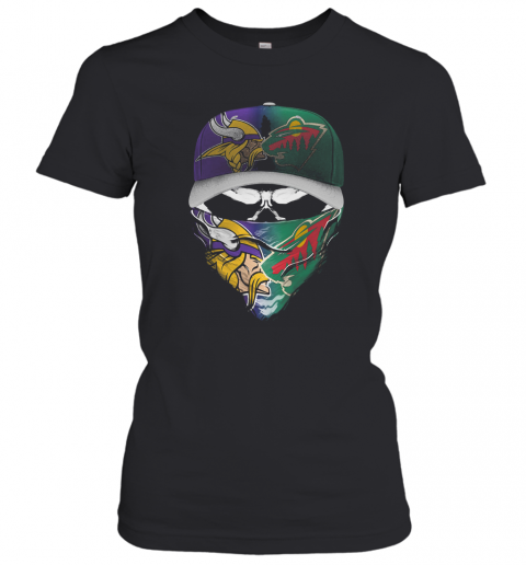Skull Mask Minnesota Vikings And Minnesota Wild T-Shirt Classic Women's T-shirt