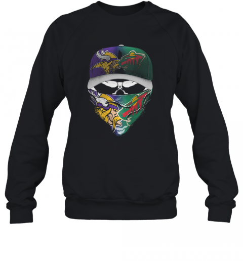 Skull Mask Minnesota Vikings And Minnesota Wild T-Shirt Unisex Sweatshirt