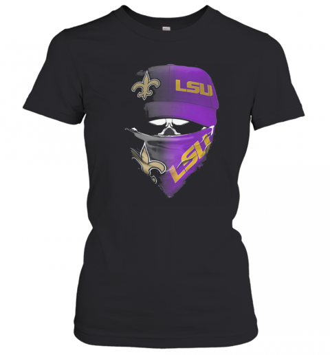 Skull Mask New Orleans Saints And LSU Tigers Football T-Shirt Classic Women's T-shirt