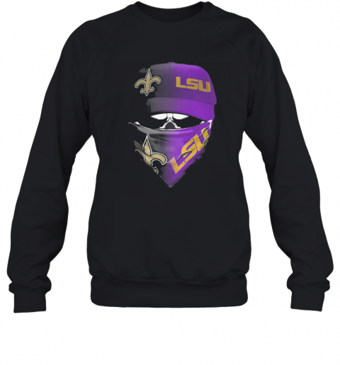 Skull Mask New Orleans Saints And LSU Tigers Football T-Shirt Unisex Sweatshirt
