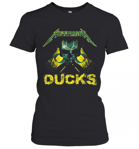 Skull Metallica Oregon Ducks Flag T-Shirt Classic Women's T-shirt