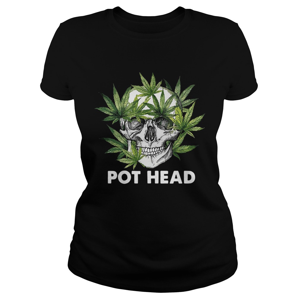 Skull Weed Pot Head Classic Ladies