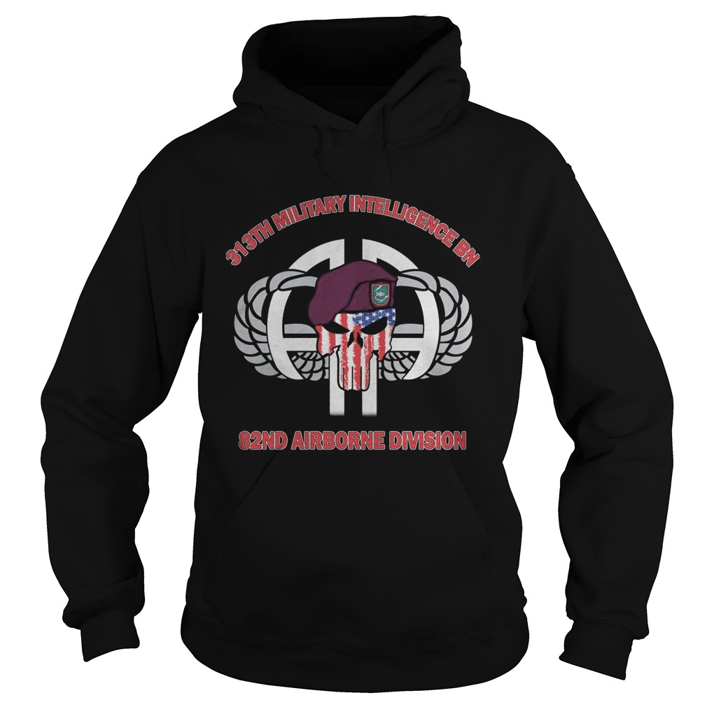 Skull veteran 313th military intelligence bn 82nd airborne division american flag independence day Hoodie
