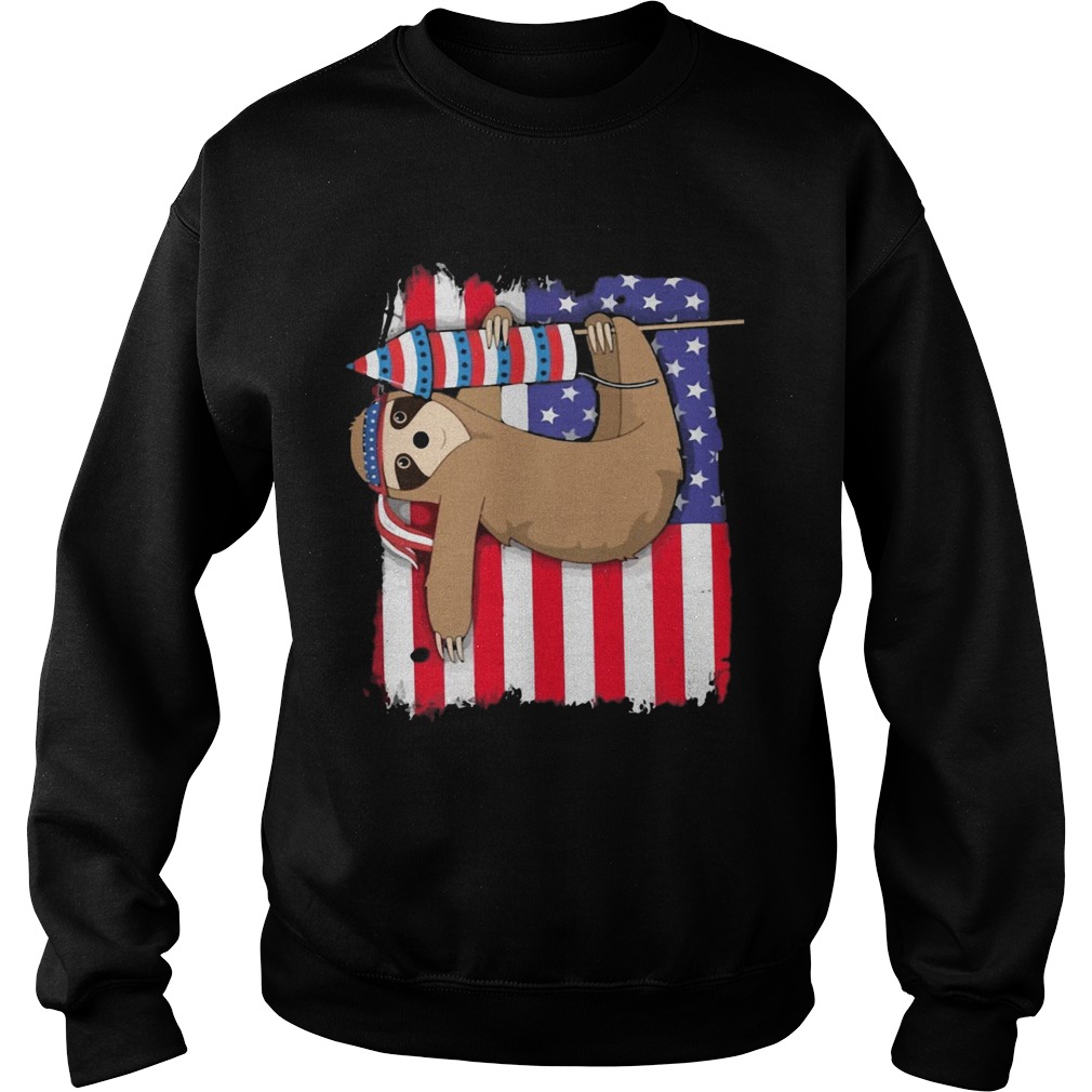 Sloth American flag veteran Independence day Sweatshirt
