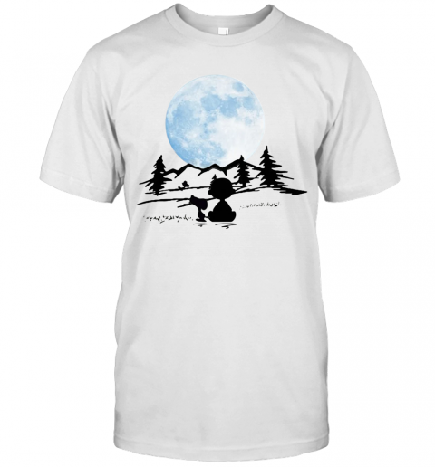 Snoopy And Charlie Brown Camping Moon T-Shirt