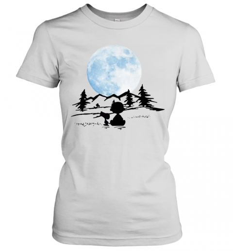 Snoopy And Charlie Brown Camping Moon T-Shirt Classic Women's T-shirt