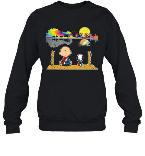 Snoopy And Charlie Brown Hippie Bear Guitar Dance T-Shirt Unisex Sweatshirt