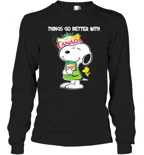 Snoopy And Woodstock Things Go Better With Canada Dry T-Shirt Long Sleeved T-shirt 