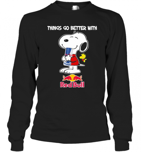 Snoopy And Woodstock Things Go Better With Red Bull T-Shirt Long Sleeved T-shirt 