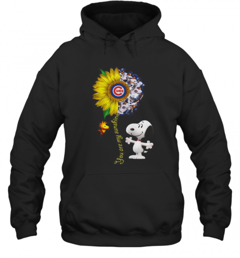 Snoopy And Woodstock You Are My Sunshine Chicago Cubs Sunflower T-Shirt Unisex Hoodie