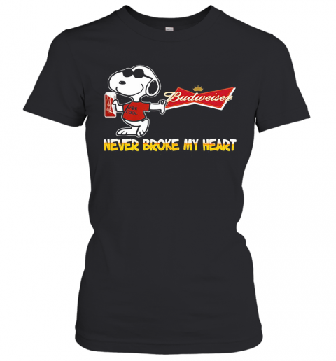 Snoopy Budweiser Beer Never Broke My Heart Logo T-Shirt Classic Women's T-shirt