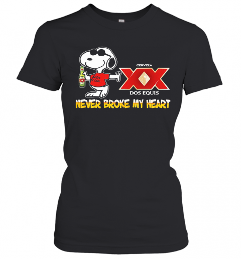 Snoopy Cerveza Xx Dos Equis Beer Never Broke My Heart T-Shirt Classic Women's T-shirt