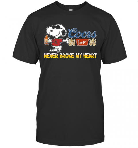 Snoopy Coors Banquet Beer Never Broke My Heart T-Shirt
