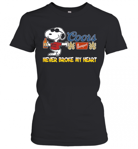 Snoopy Coors Banquet Beer Never Broke My Heart T-Shirt Classic Women's T-shirt