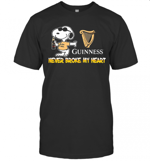 Snoopy Guinness Beer Never Broke My Heart T-Shirt