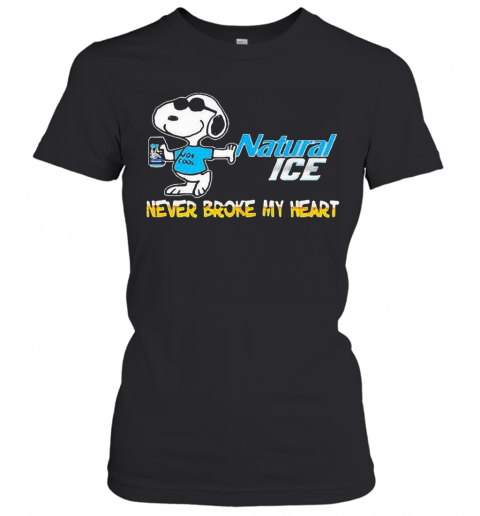 Snoopy Hug Natural Ice Never Broke My Heart T-Shirt Classic Women's T-shirt