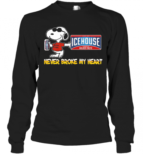Snoopy Icehouse Beer Never Broke My Heart T-Shirt Long Sleeved T-shirt 