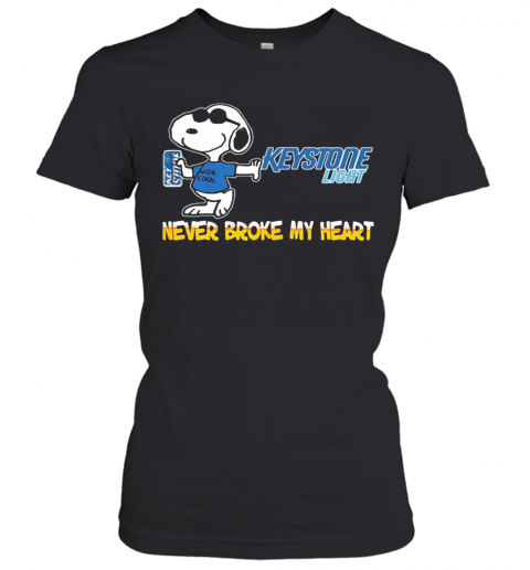 Snoopy Keystone Light Beer Never Broke My Heart T-Shirt Classic Women's T-shirt