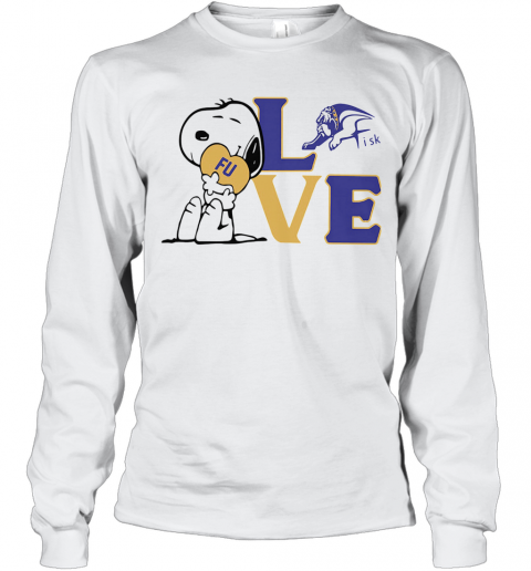 Snoopy Love Fu Fisk University Heart T-Shirt Long Sleeved T-shirt 