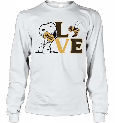 Snoopy Love HSSU Harris Stowe State University Athletics Heart T-Shirt Long Sleeved T-shirt 