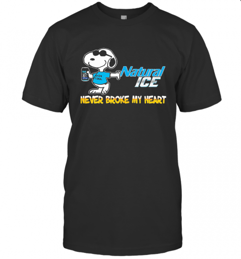 Snoopy Natural Ice Beer Never Broke My Heart T-Shirt
