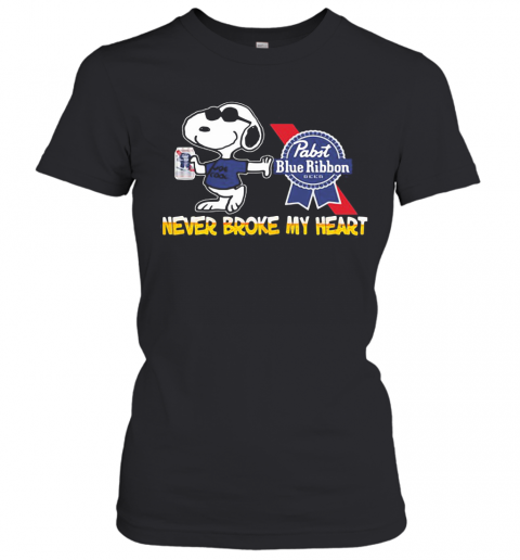 Snoopy Pabst Blue Ribbon Beer Never Broke My Heart T-Shirt Classic Women's T-shirt