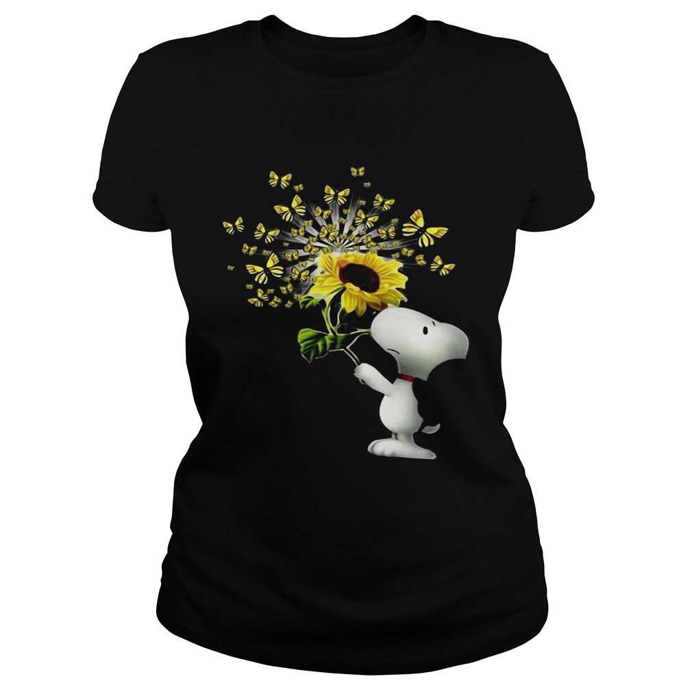Snoopy Sunflower And Butterfly Classic Ladies