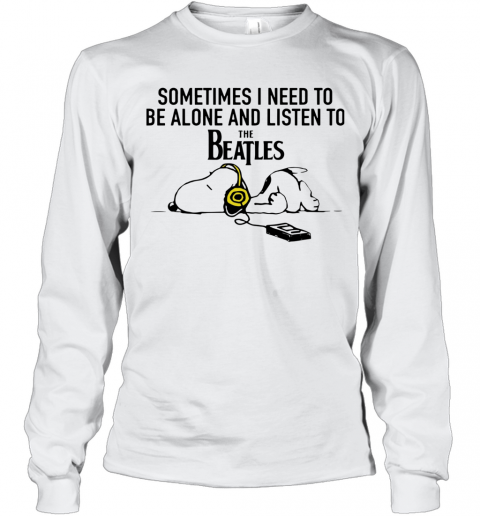 Snoopy Under Autumn Tree Sometimes I Need To Be Alone And Listen To The Beatles T-Shirt Long Sleeved T-shirt 
