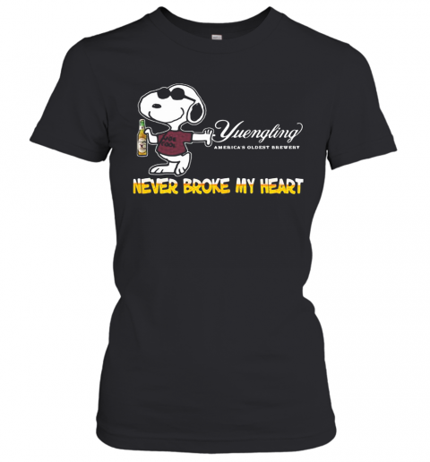 Snoopy Yuengling America'S Oldest Brewery Beer Never Broke My Heart T-Shirt Classic Women's T-shirt