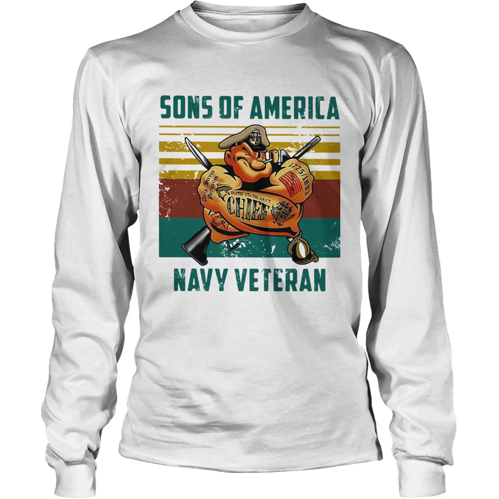 Sons of america navy veteran vintage retro Long Sleeve