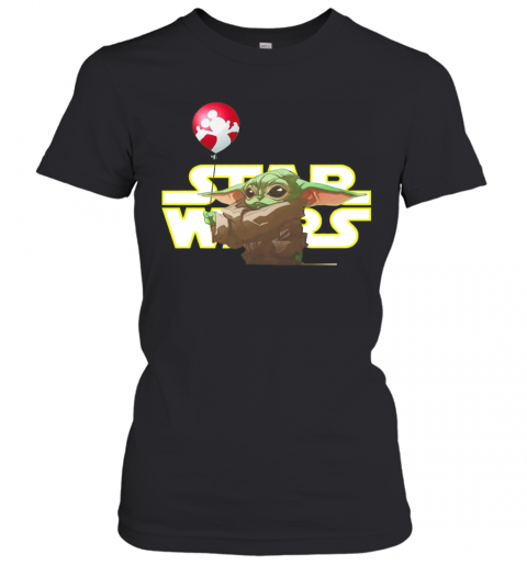 Star Wars Baby Yoda Hand Holding Balloon Mickey Mouse T-Shirt Classic Women's T-shirt
