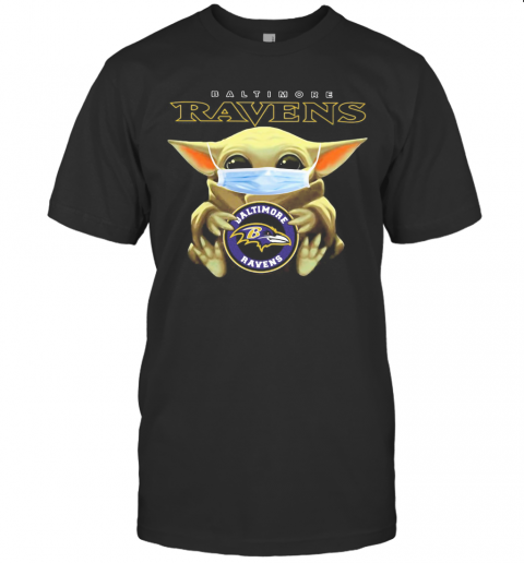 Star Wars Baby Yoda Mask Hug Baltimore Ravens T-Shirt Classic Men's T-shirt